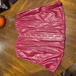 Pink Faux leather corset top